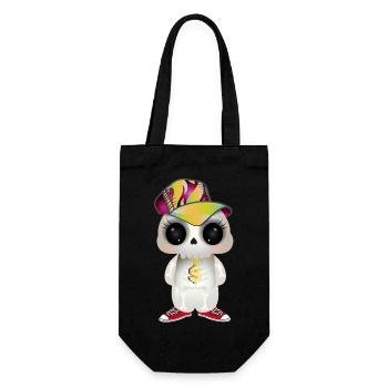 cute cool skull in hip hop look - Gift Bag for Bottles - black - Front