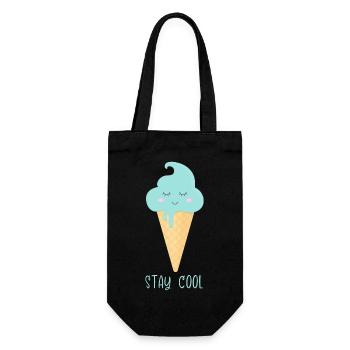 Ice cream cone "Stay Cool" - Gift Bag for Bottles - black - Front