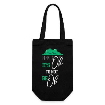 Its Okay Not To Be Okay Mental Health Bewusstsein - Geschenkbeutel für Flaschen - Schwarz - Vorne