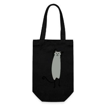 Katze - Geschenkbeutel für Flaschen - Schwarz - Vorne