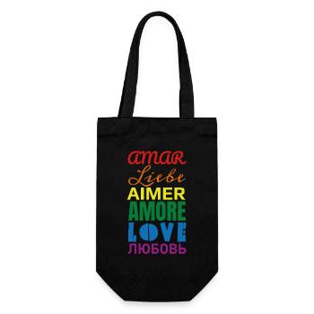 Love Rainbow Languages - Gift Bag for Bottles - black - Front