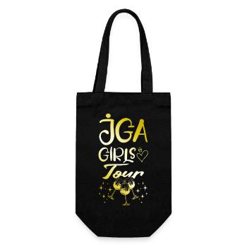 Jga Junggesellinnen Girls Tour Gold - Geschenkbeutel für Flaschen - Schwarz - Vorne