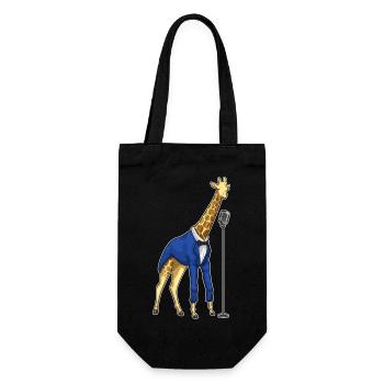 Chanteur girafe Chant au micro - Sac à bouteille - noir - Devant
