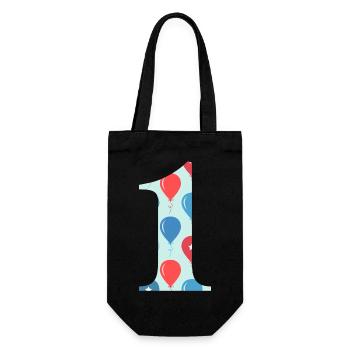 1st anniversary balloon - Gift Bag for Bottles - black - Front