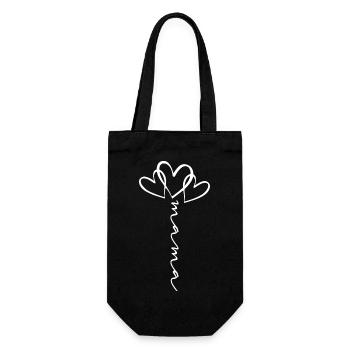 Mom Scripture Heart Flower - Gift Bag for Bottles - black - Front