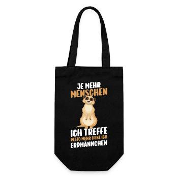 Erdmännchen - Geschenkbeutel für Flaschen - Schwarz - Vorne