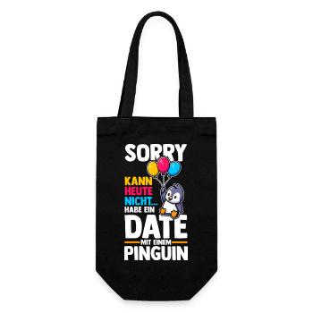 Pinguin - Geschenkbeutel für Flaschen - Schwarz - Vorne