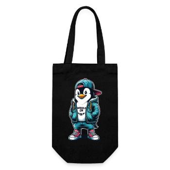 Hipster Penguin Waddle On with Style - Gift Bag for Bottles - black - Front