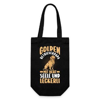 Golden Retrieverpapa Hundepapa Hund Golden Retriev - Geschenkbeutel für Flaschen - Schwarz - Vorne
