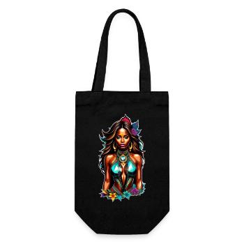 Afro Frau - Schönheit - Geschenkbeutel für Flaschen - Schwarz - Vorne