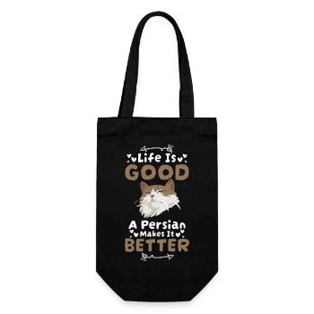 Perser Katze Haustier Liebe Katzenmama - Geschenkbeutel für Flaschen - Schwarz - Vorne