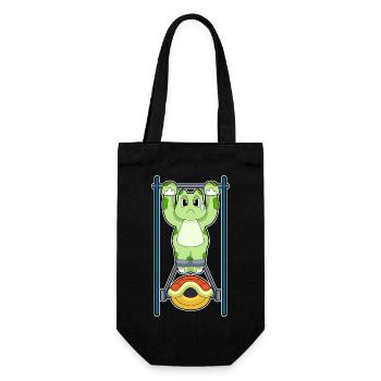 Turtle Bodybuilder Pull-ups Bodybuilding - Gift Bag for Bottles - black - Front