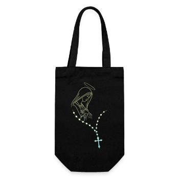 virgin mary jesus bible christian religion madona - Gift Bag for Bottles - black - Front