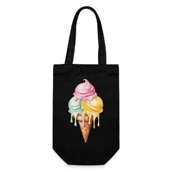 Ice Cream für eine Eis Liebhaber - Geschenkbeutel für Flaschen - Schwarz - Vorne