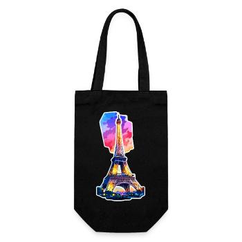 Eiffel Tower #4 - Gift Bag for Bottles - black - Front