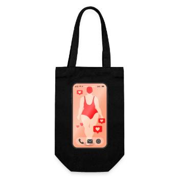 Mobile Phone Woman Smartphone Gift - Gift Bag for Bottles - black - Front