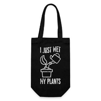 I Just Wet My Plants 3 - Geschenkbeutel für Flaschen - Schwarz - Vorne