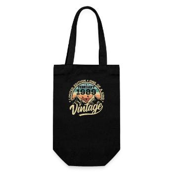 Februar 1989 Jahrgang Retro, Februar 1989 Geschenk - Geschenkbeutel für Flaschen - Schwarz - Vorne