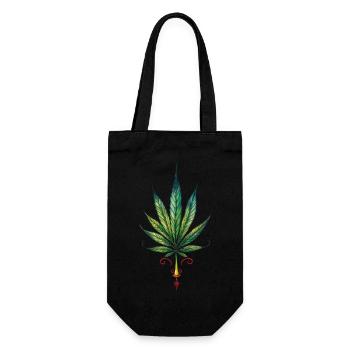 Cannabis leaf - Marijuana TATTOO 2 - Geschenkbeutel für Flaschen - Schwarz - Vorne