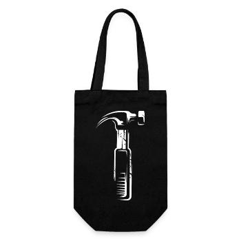 Hammer mit Scratch Effekt - Werkzeuge Handwerker - Geschenkbeutel für Flaschen - Schwarz - Vorne