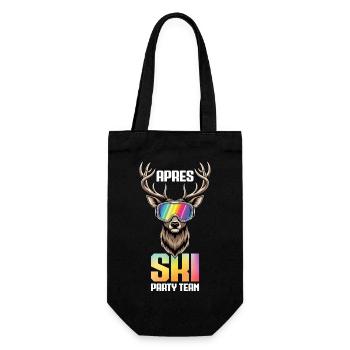 Apres Ski Party Team Deer Snow Skiing Ski - Gift Bag for Bottles - black - Front