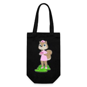 Squirrel Birthday Nurse - Gift Bag for Bottles - black - Front