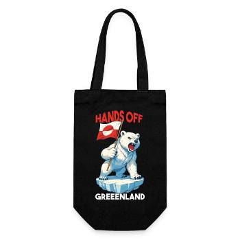 Hands Off Greenland - Geschenkbeutel für Flaschen - Schwarz - Vorne