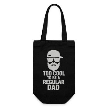 Papa cool : barbe, casquette et lunettes – Idée pour la fête des pères - Sac à bouteille - noir - Devant