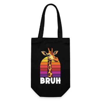 Bruh Giraffe Retro Sunset Meme - Gift Bag for Bottles - black - Front