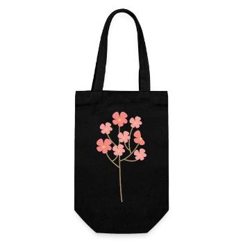 Blume - Geschenkbeutel für Flaschen - Schwarz - Vorne