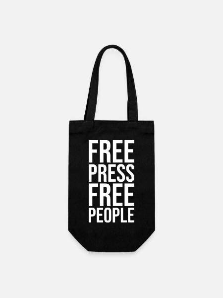 Freie Presse Freie Menschen - Geschenkbeutel für Flaschen - Schwarz