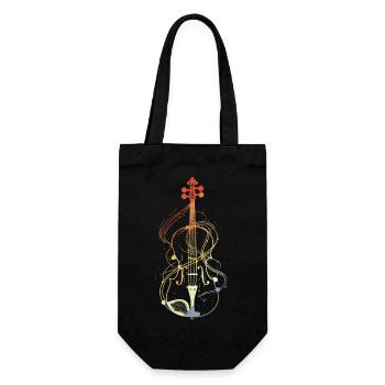 Art au trait du violon style rétro - Sac à bouteille - noir - Devant