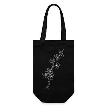 Blossom Lines Cherry Blossoms - Gift Bag for Bottles - black - Front