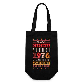 Vintage 1976: 50 years - Gift Bag for Bottles - black - Front