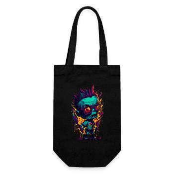 Bunter cooler Zombie - Geschenkbeutel für Flaschen - Schwarz - Vorne