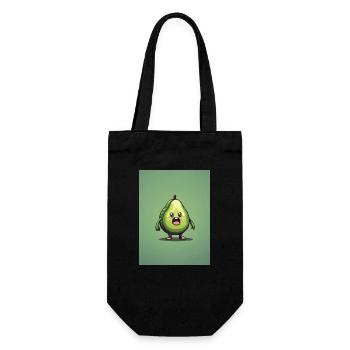 Pixelart Avocado - Geschenkbeutel für Flaschen - Schwarz - Vorne
