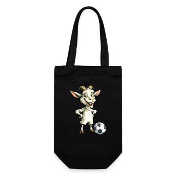 Ziegen Fussball - Geschenkbeutel für Flaschen - Schwarz - Vorne