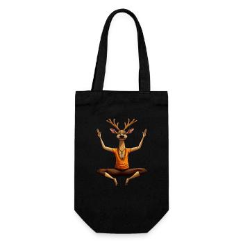 Yoga du cerf / Cerf yogi - Sac à bouteille - noir - Devant