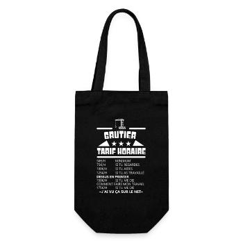 Grutier tarif horaire t-shirt homme métier - Sac à bouteille - noir - Devant