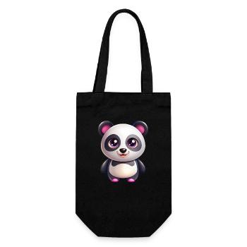 Kawaii Panda - Sac à bouteille - noir - Devant