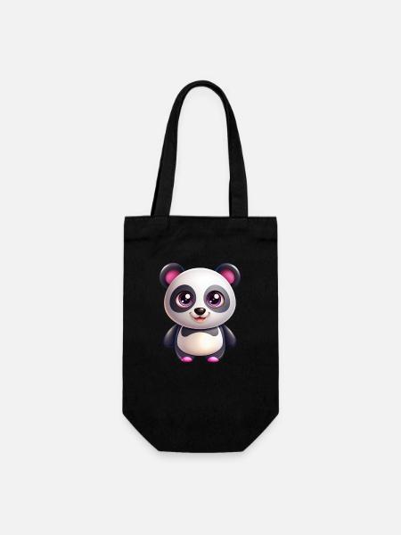 Kawaii Panda - Gift Bag for Bottles - black