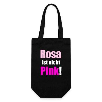 Rosa ist nicht Pink - Geschenkbeutel für Flaschen - Schwarz - Vorne