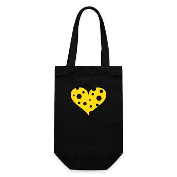 Coeur de fromage - Coeur de fromage - Logo de poitrine - Sac à bouteille - noir - Devant