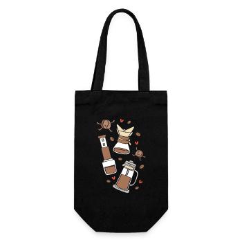 Barista Espresso Coffee Caffeine - Gift Bag for Bottles - black - Front