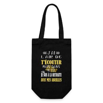 J'ai l'air de t'écouter mais dans ma tête abeille - Sac à bouteille - noir - Devant