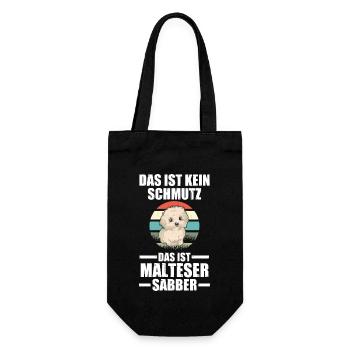 Hund Malteser - Geschenkbeutel für Flaschen - Schwarz - Vorne