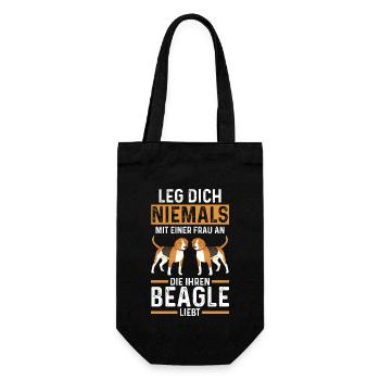 Hund Beagle - Geschenkbeutel für Flaschen - Schwarz - Vorne