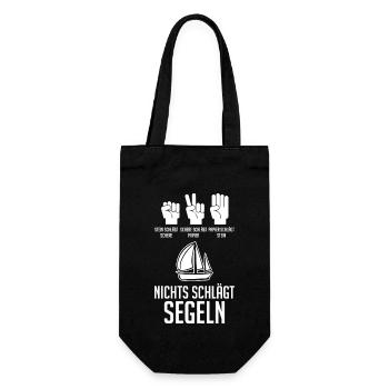 Segelboot Segler Segeln - Geschenkbeutel für Flaschen - Schwarz - Vorne