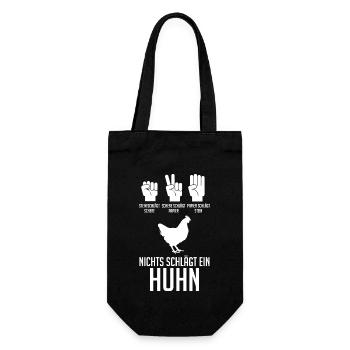 Huhn Landwirt Bauernhof Hühner - Geschenkbeutel für Flaschen - Schwarz - Vorne
