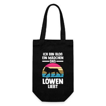 Löwe Löwen - Geschenkbeutel für Flaschen - Schwarz - Vorne